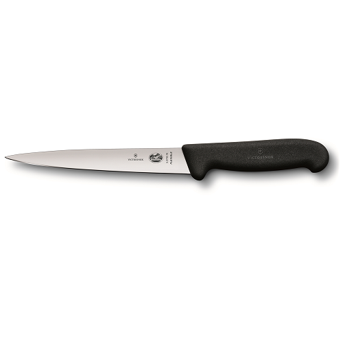 Victorinox Stiv Fileteringskniv med 17,3 cm skarpt højkulstof stål blad og ergonomisk Fibrox Pro-håndtag