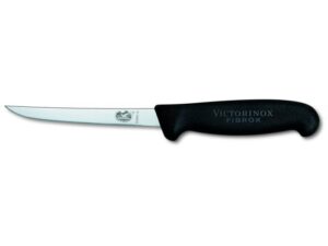 Victorinox Fibrox Pro udbeningskniv med 15 cm smal, semi-fleksibel klinge og ergonomisk sort Fibrox-håndtag.