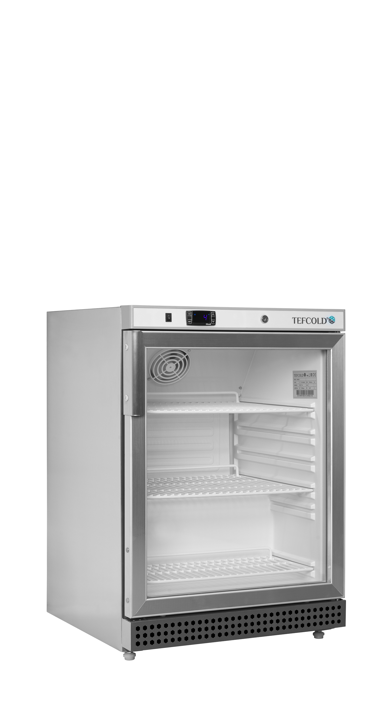 UR200SG Rustfrit Stål Displaykøleskab med Glasdør, 119L Kapacitet, 44kg Nettovægt - Billede 5