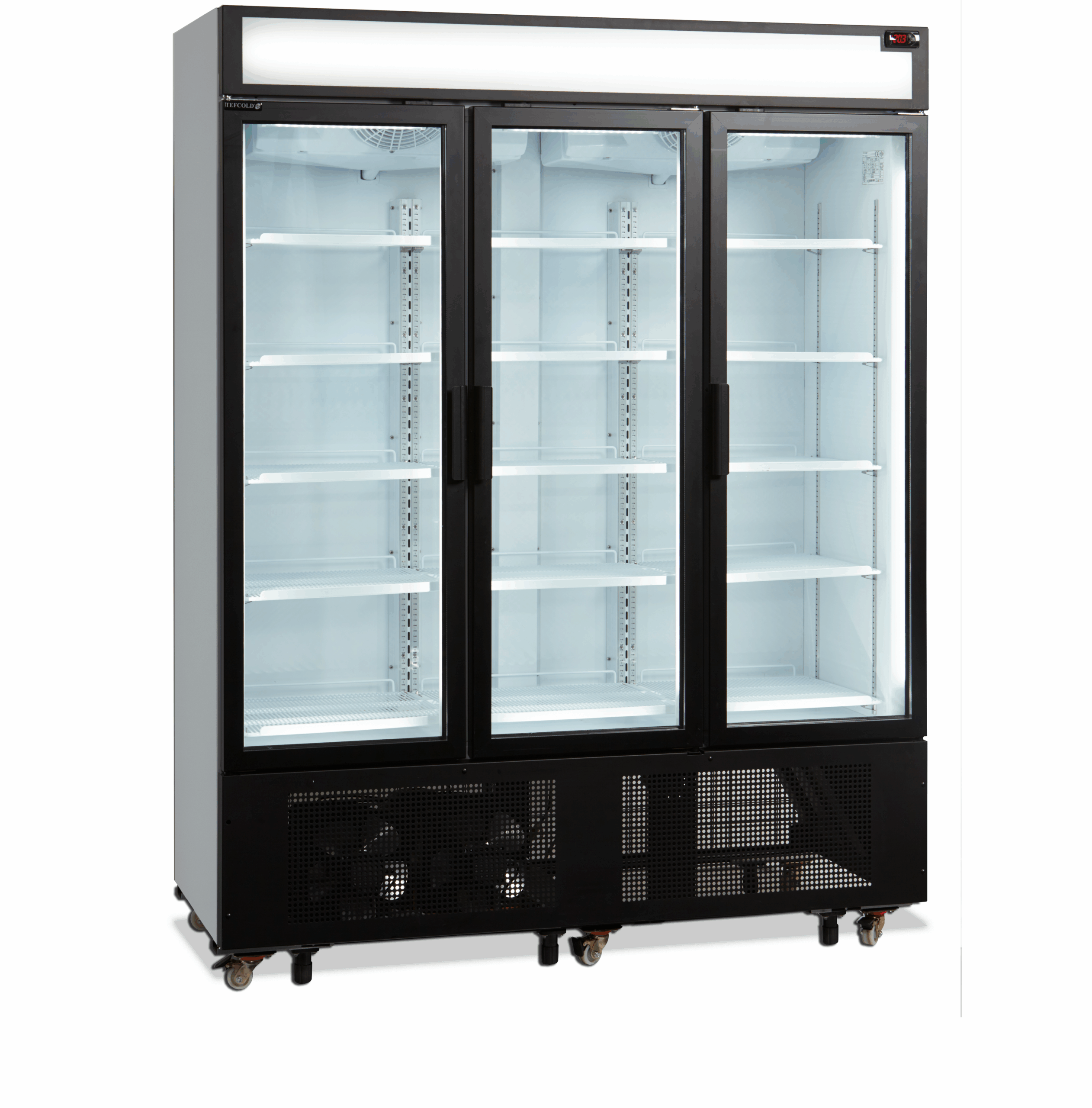 FSC1600H 3-Dørs Displaykøler med Lystop, 825L Netto Kapacitet - Billede 4