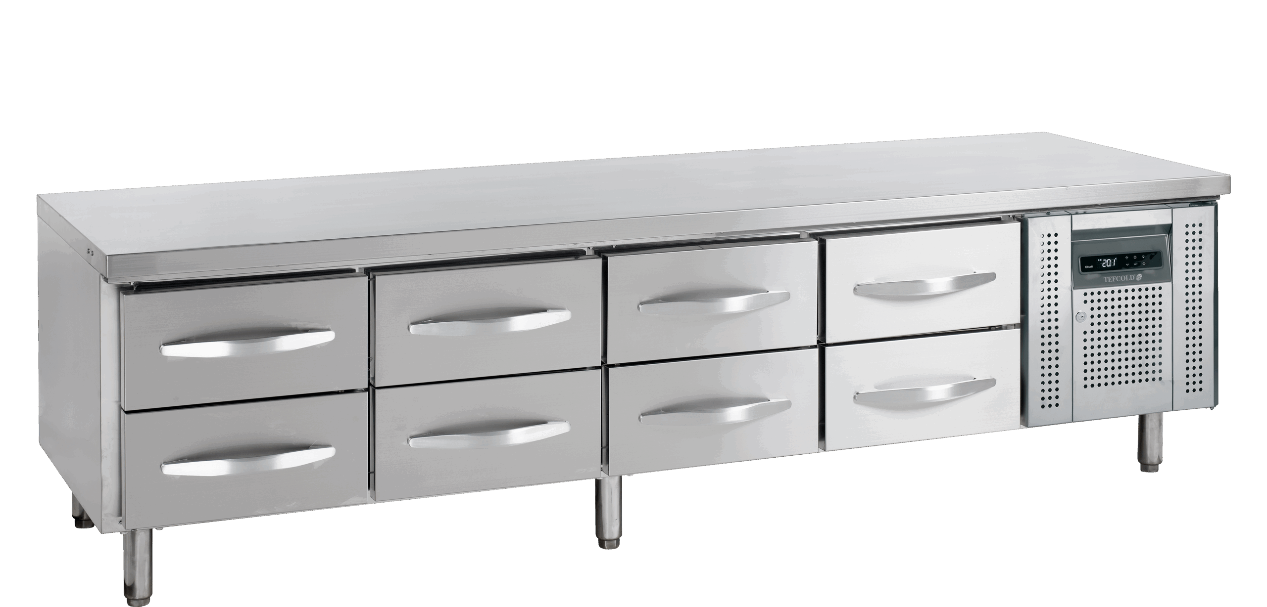 UC5480 Rustfrit Kølebord med 8 GN1/1 Skuffer, 350L - Billede 4