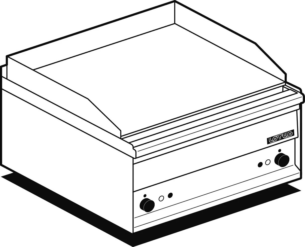 SNACK 50 elektrisk glat stegeplade 57x41 cm til professionelle køkkener