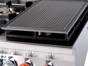 MAGICLOTUS 60 rillede grillplade med 2 brændere til professionelle køkkener