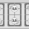 Professionelt MAGICLOTUS 60 gas komfur med 6 brændere og statisk ovn