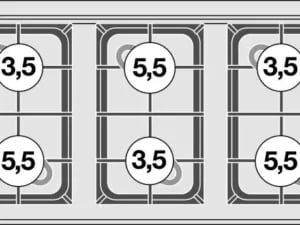 MAGICLOTUS 60 multifunktionelt komfur i rustfrit stål til erhverv