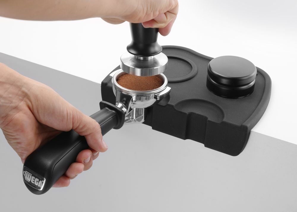 Justerbar kaffetamper i rustfrit stål og sort aluminium - Billede 7