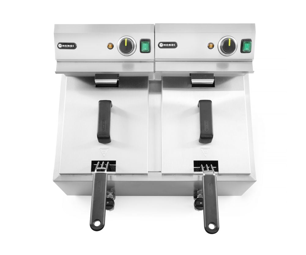 Friture Profi Line med afløbsventil, 2 × 8 l, 16L, 230V/7000W, 605x515x(H)350mm - Billede 5