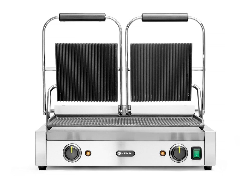 Dobbelt kontaktgrill, ribbet top og bund, 230V/3600W, 570x370x(H)210mm - Billede 2