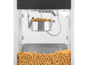 Popcornmaskine, sort, 230V/1500W, 560x420x(H)770mm, robust aluminiumsramme, glasdør, varmebestandige håndtag, belysning indeni, varmebund, cyklustid ca. 2 min. - Billede 10