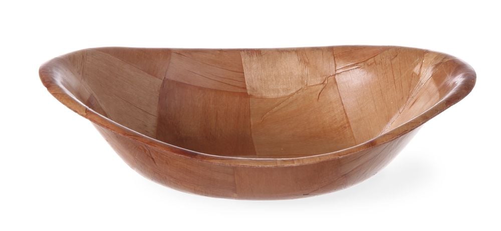 Oval brødkurv i træ, tilf f.eks. pitabrød, 255x190mm - Billede 4