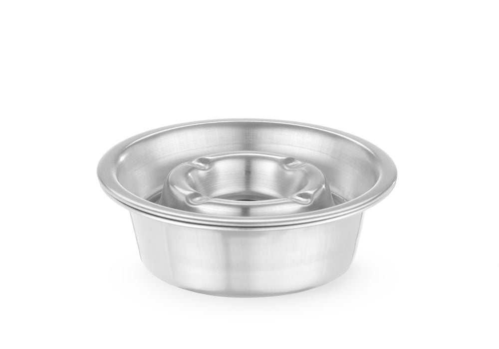 Rustfrit stål askebæger med bundbakke, ø140x(h)40mm, sort abs dæksel - Billede 2
