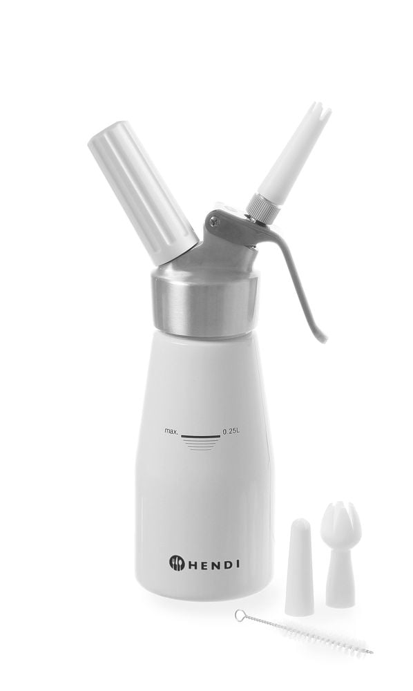 Flødeskumsdispenser Kitchen Line, 0,25L, ø80x(H)200mm, aluminium, hvid - Billede 2