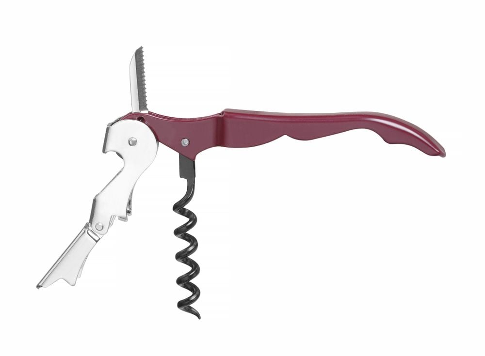 Tjenerens proptrækker, Bar op, (L)120mm. Med metalhåndtag. 3 funktioner. Med ekstra knæk i håndtag for lange propper. - Billede 6