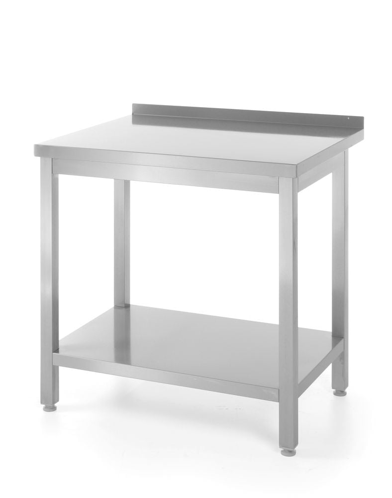 Vægmonteret arbejdsbord med opkant og hylde - dybde 600 mm, Kitchen Line, 800x600x(H)850mm - Billede 3
