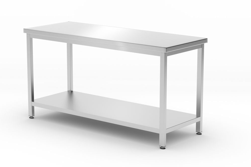 Central arbejdsbord i heavy duty med hylde, 600 mm dyb, Kitchen Line, 1600x600x(H)850mm - Billede 3