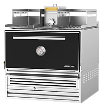 Josper HJX-PRO-L175-W kulgrillovn med varmehylde uden underbord, vist med sort front