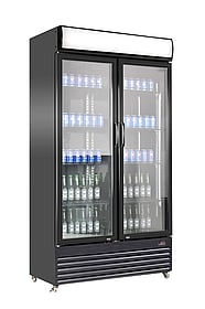 Combisteel - KØLESKAB 2 GLASDØRE BEZ-780 GD SORT