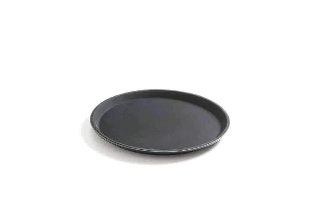 Sort rundt non-slip polyester bakke, ø460x(h)22mm.