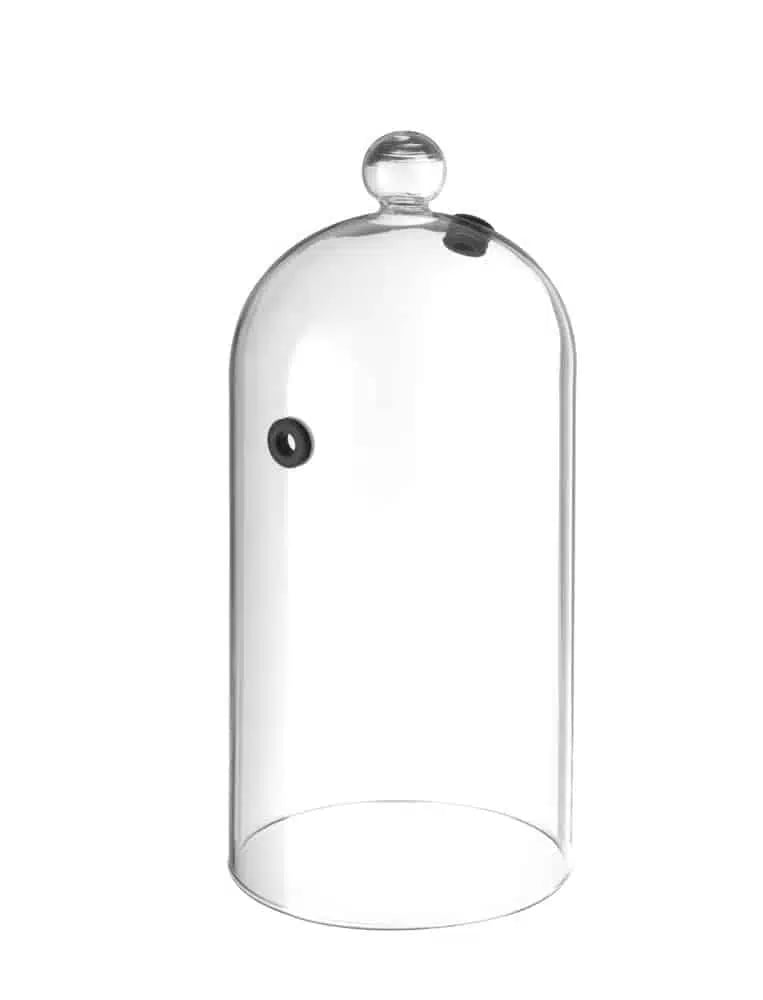 Cocktailkuppel i borosilikatglas med ventil, ø130x(h)282mm