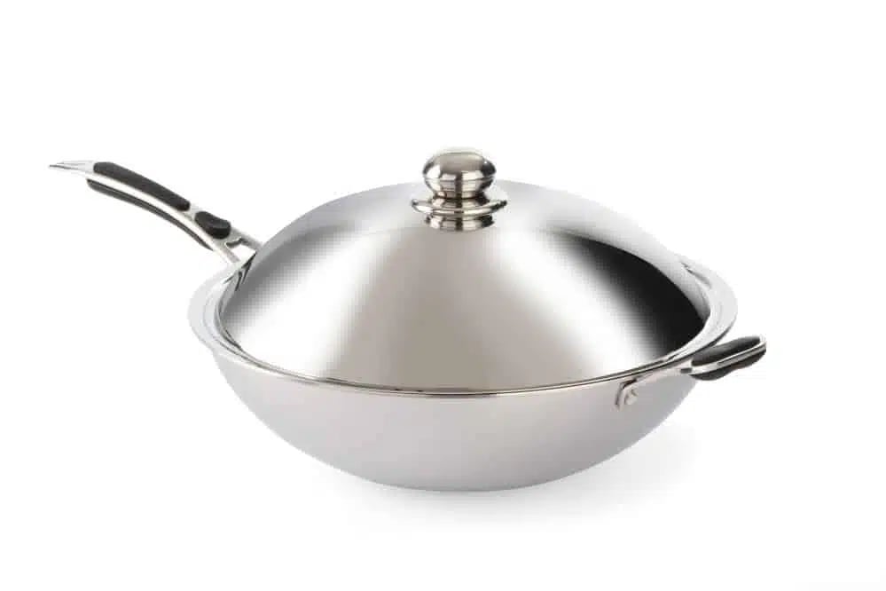 Professionel rustfri stål wok, induktionskompatibel