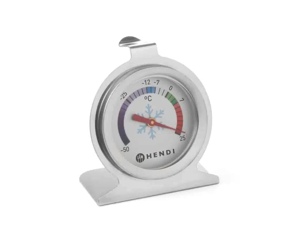 Køleskabstermometer, 60x40x(H)70mm, temperaturområde -50°C til +25°C, rustfrit stål