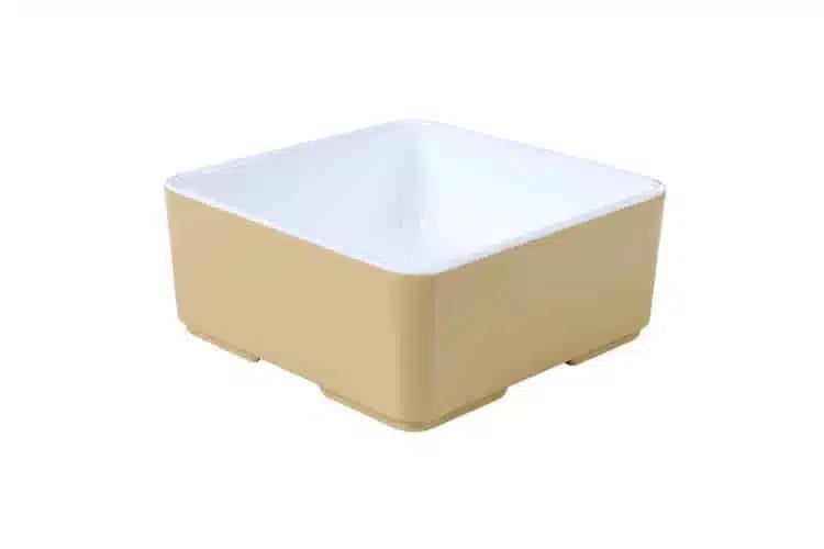Cube Champagnefarvet skål(1) 10,5 x 10,5 x H4,5 cm. – 3 på lager