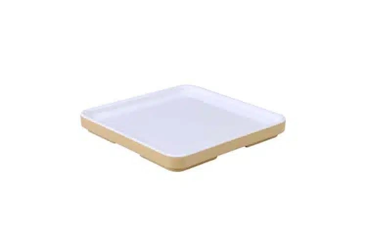 Cube Champagnefarvet låg/bakke(2) 10,5 x 10,5 x H1,4cm – 3 stk. på lager