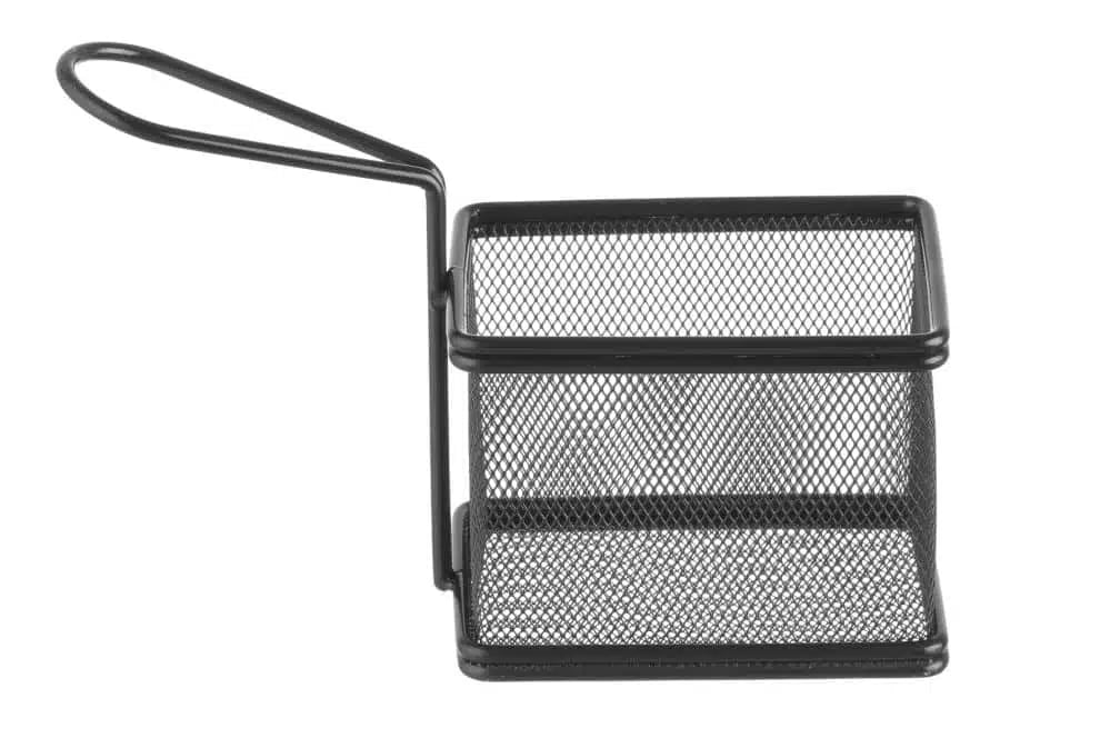 Miniature friturekurv i mat sort, 100x80x75mm