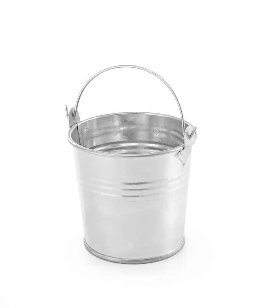 Spande med håndtag, ø100x(h)90mm – nemme at bære!