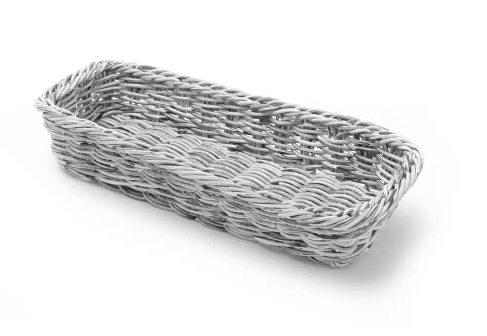 Bestikbakke i lys grå, 270x100x45mm