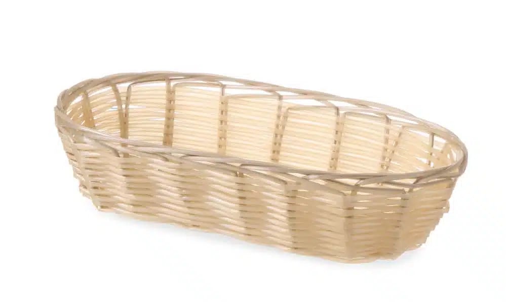 Oval brødkurv med rustfrit stålramme, 225x110x60mm