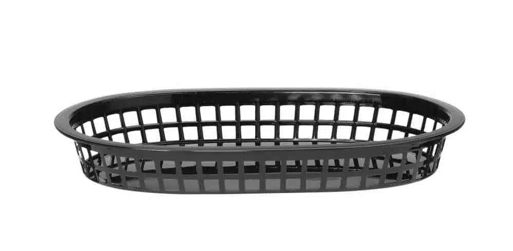 Sorte serveringskurve i fastfood-stil, 6 stk., 275x175x(h)38mm, polyrattan