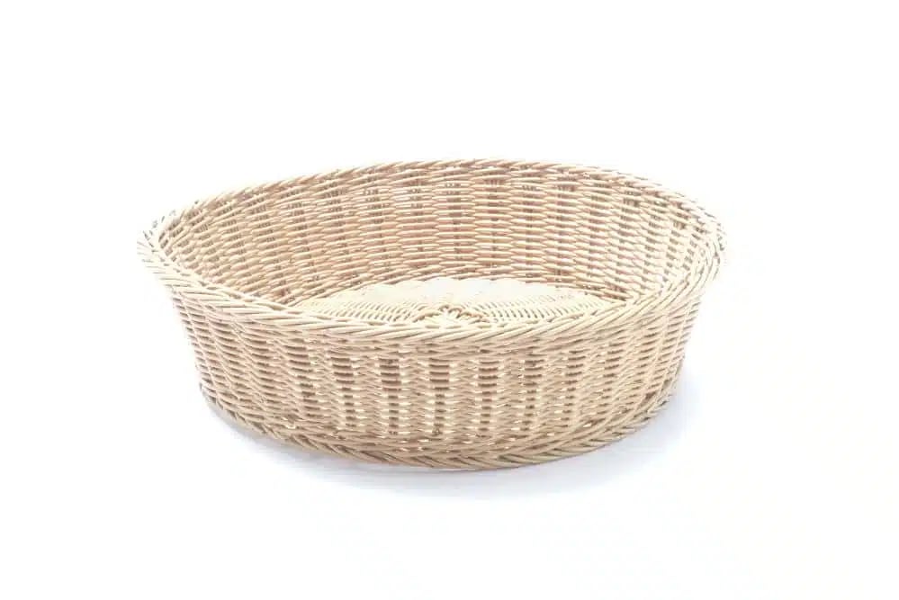 Rund brødkurv i beige, ø400x(h)90mm, robust polyrattan
