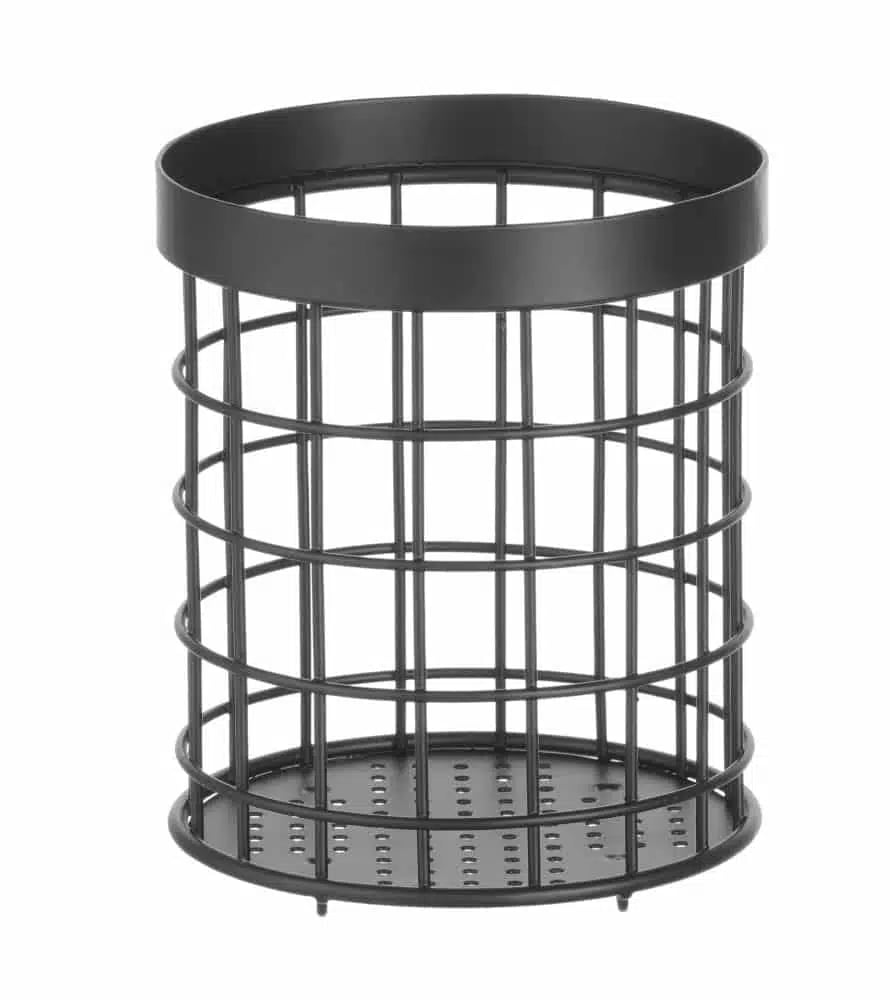 Sort bestikkurv, ø120x(h)150mm, mat finish