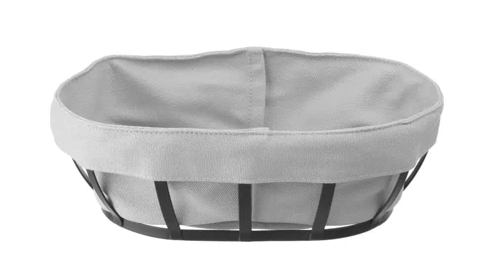 Brødkurv oval m. vaskbar stofpose 250x160x75 mm