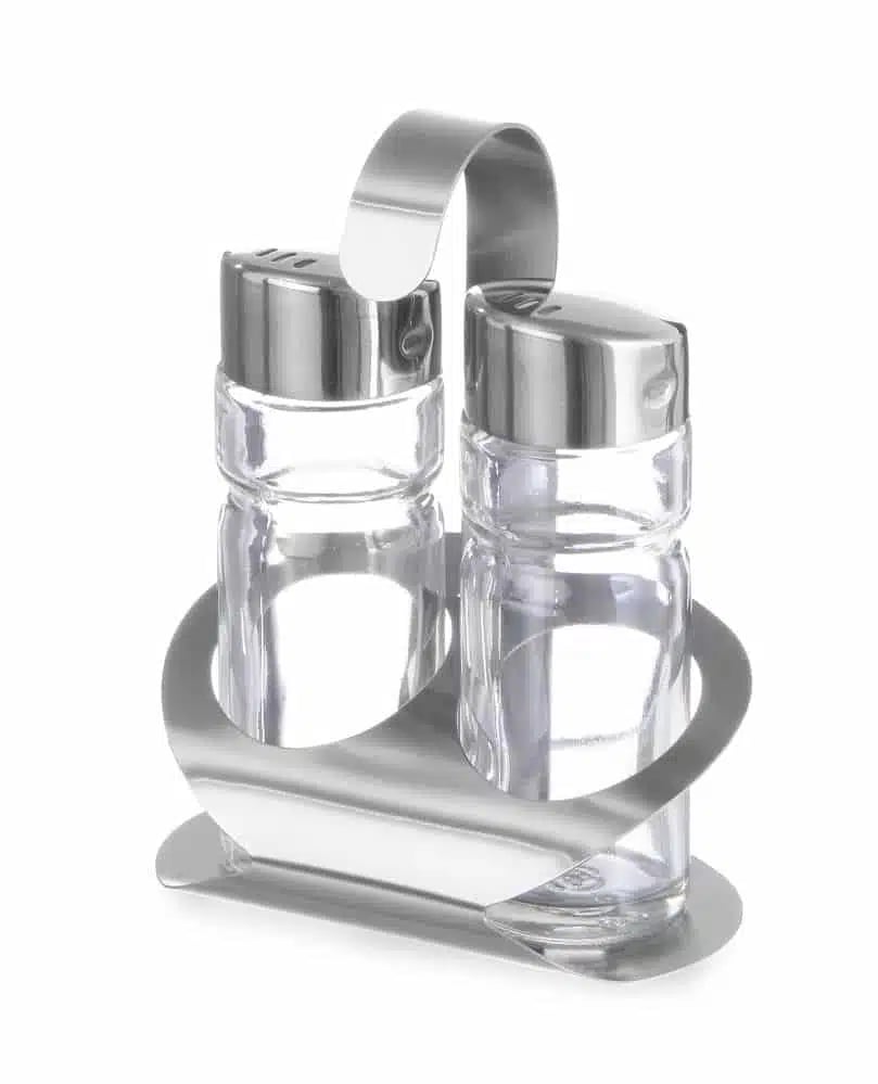 Krydderisæt i mat finish, 3 dele – salt, peber, servietholder