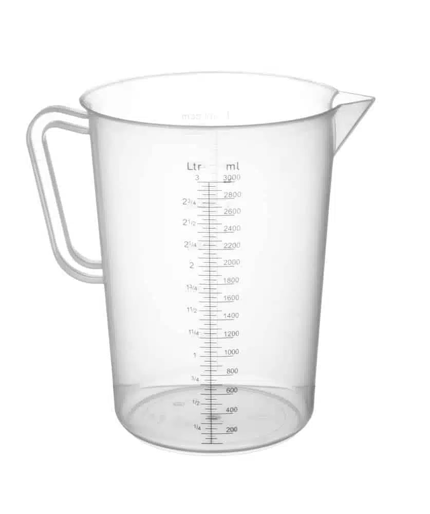 Målebæger i polypropylen, 3L, ø160x(H)240mm, med graduering, Hendi