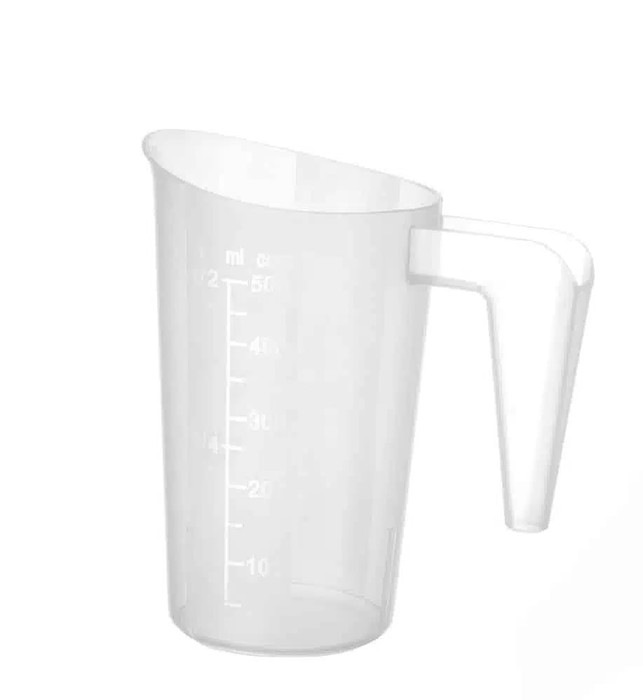 Stabelbar målekande, 0,5l, ø95x(h)136mm med indgraveret skala