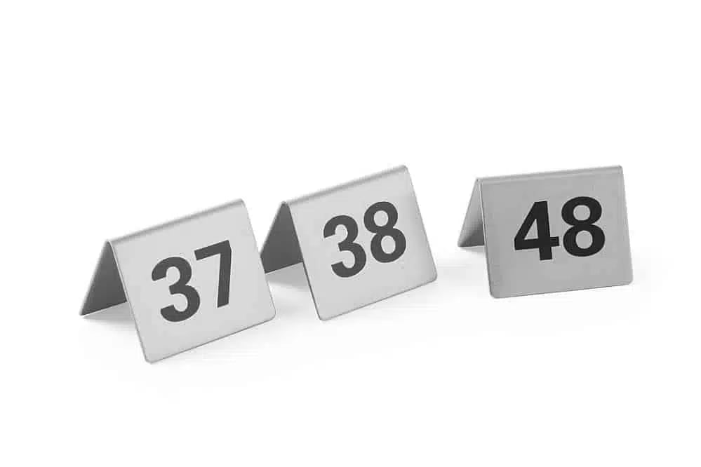 Bordstandere med numre 37-48, sæt af 12