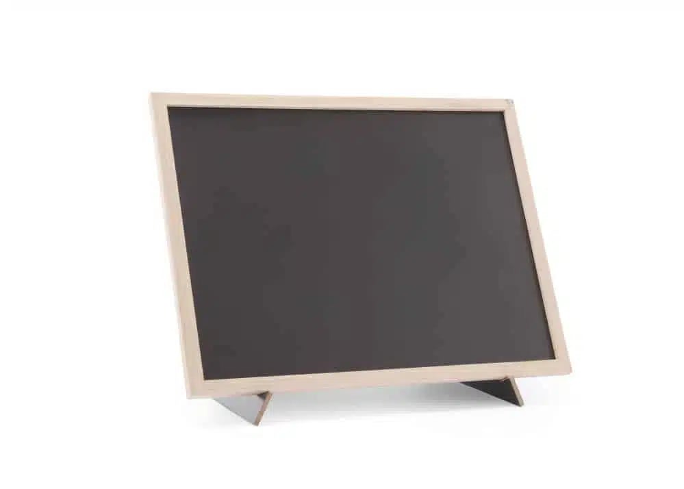 Stor kridttavle med træramme og stativ, 300x400mm