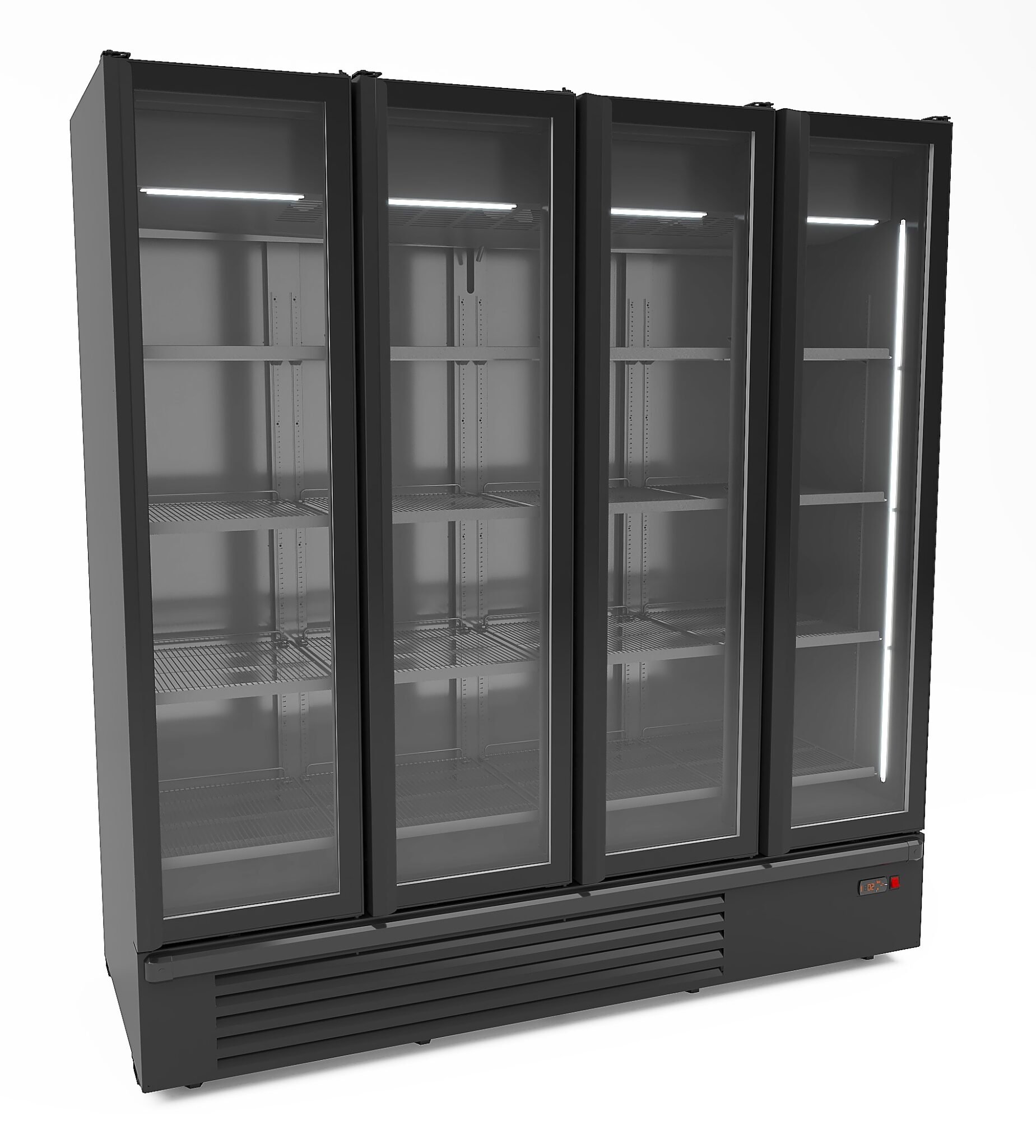 Combisteel – KØLESKAB 4 GLASDØRE SORT 1850L