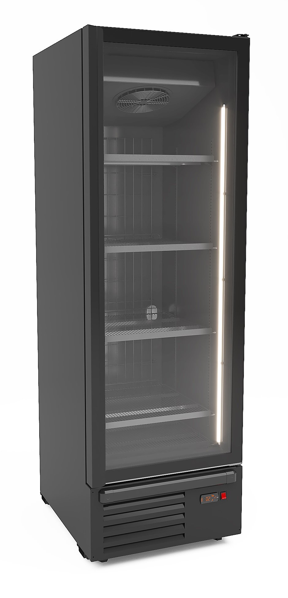 Combisteel – FRYSER 1 GLAS DØR SORT 500L