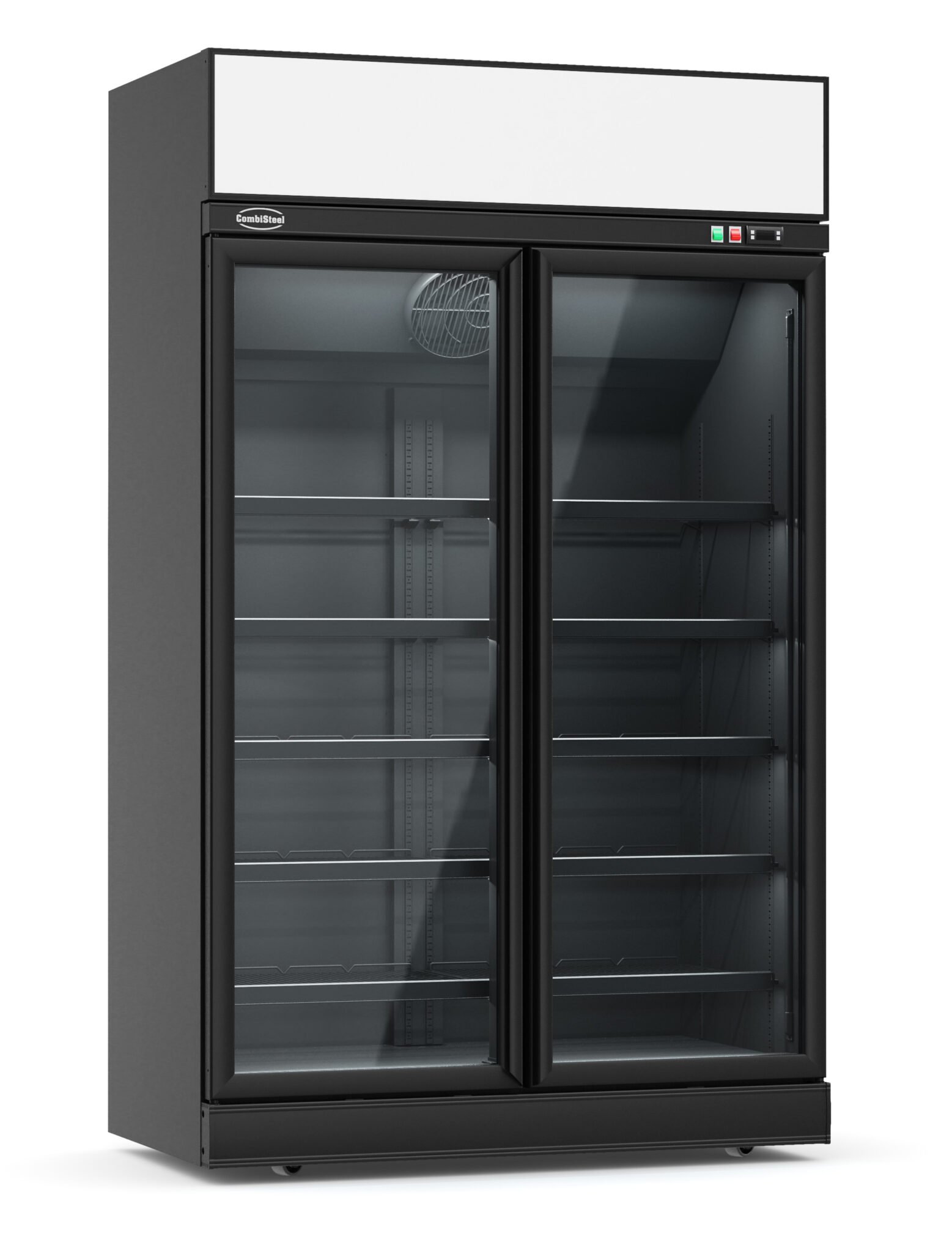 Combisteel – KØLESKAB 2 GLASDØRE SORT/ANTRACIT INS-1000R BL