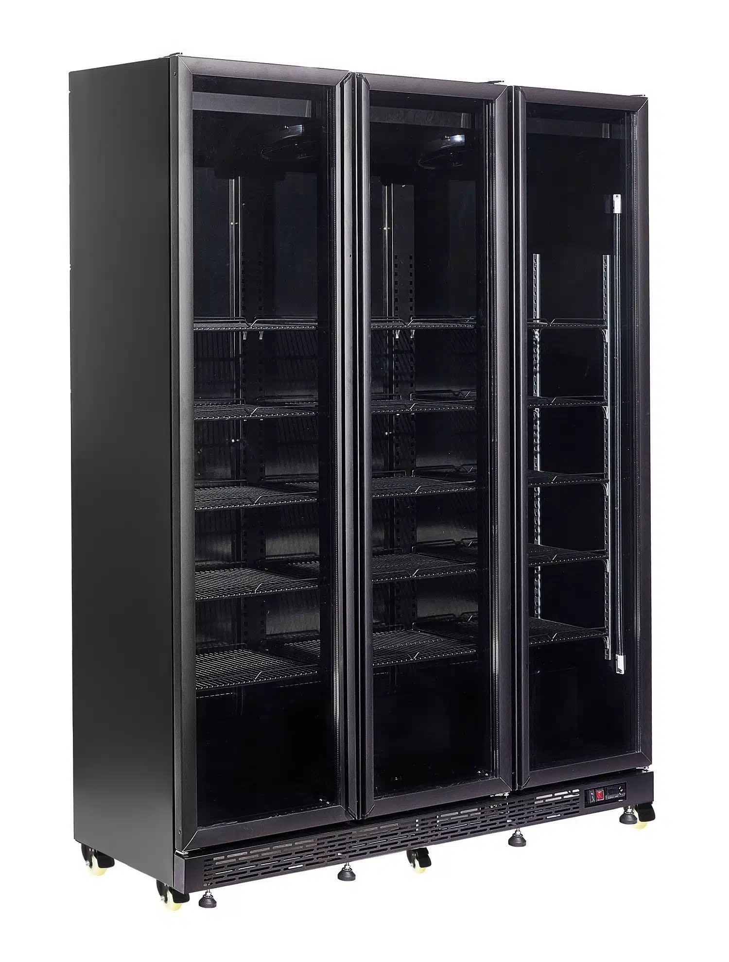 Combisteel – KØLESKAB 3 GLASDØRE SORT NAP-1200