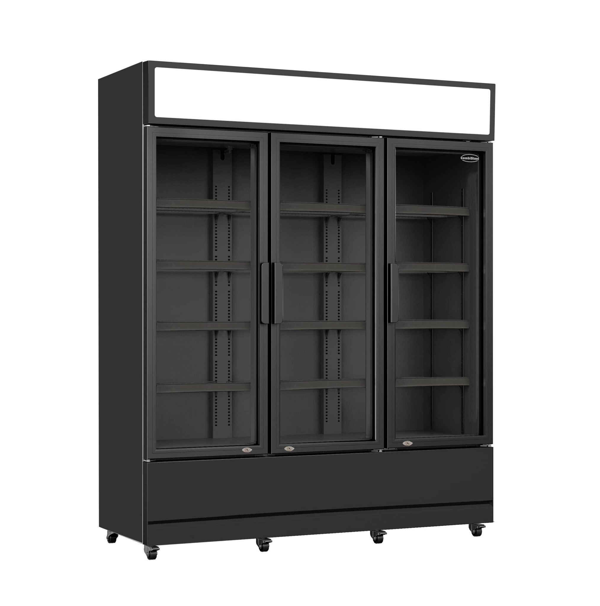 Combisteel – KØLESKAB 3 GLASDØRE SORT FCU-1200 BL