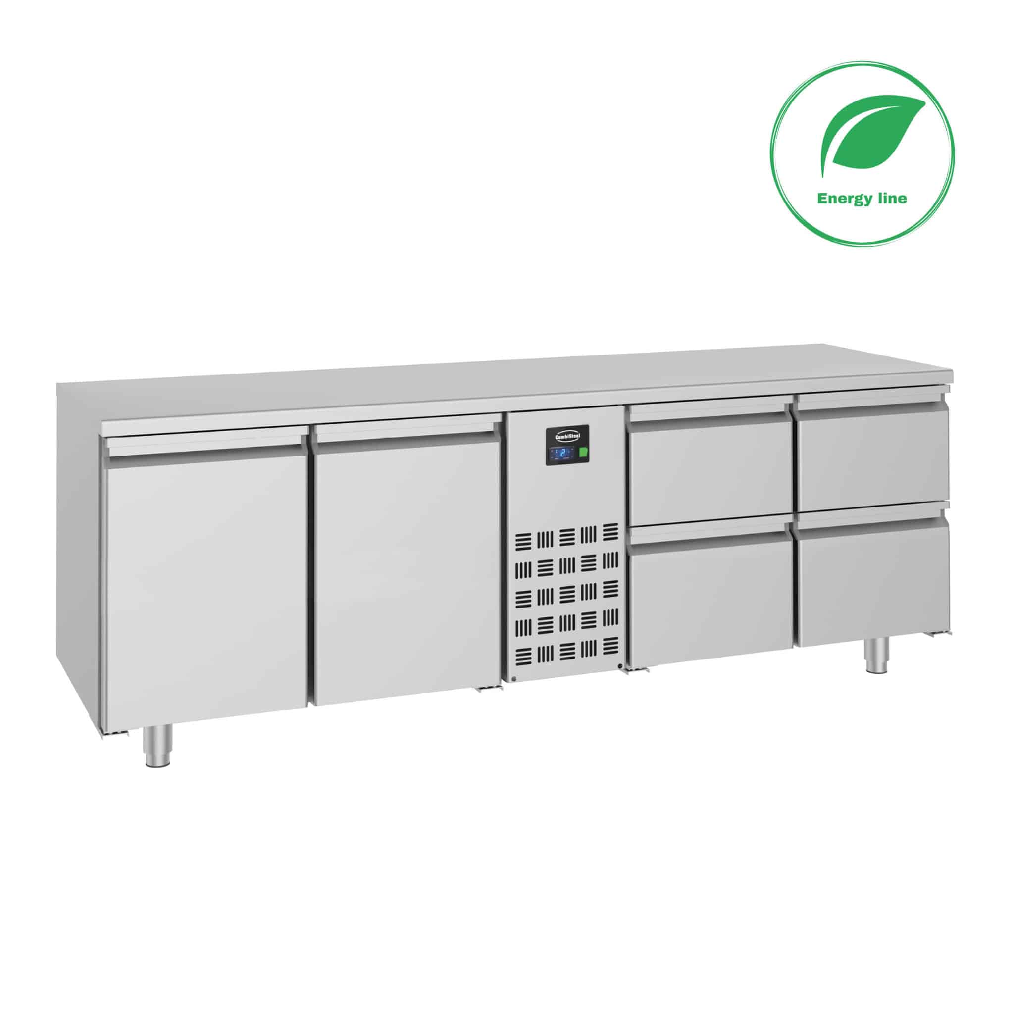 Combisteel – 700 KØLET BORD 2 DØRE OG 4 SKUFFER MONOBLOCK ENERGY LINE