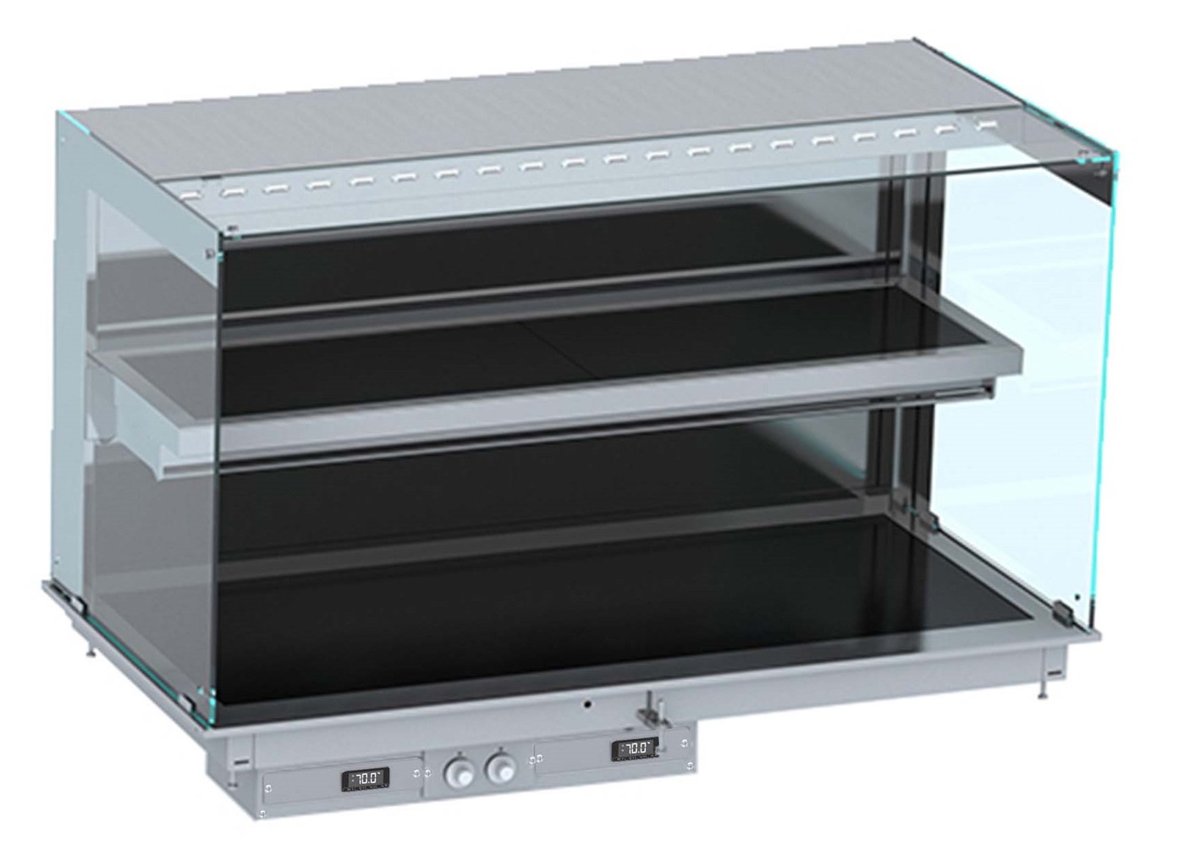 Combisteel – DROP-IN KUBISK OPVARMET KERAMISK DISPLAY VÆGMODEL – SORT 5/1