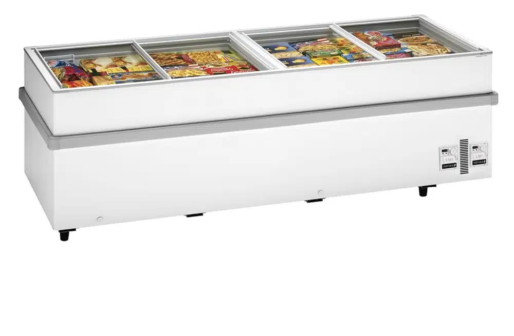 SSF250 Supermarkedsfryser med 805 liter og 4 glasskydelåger