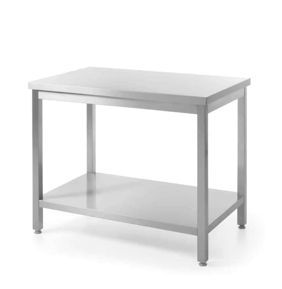 Central arbejdsbord, heavy duty, med hylde, 600 mm dyb, Kitchen Line, 1000x600x(H)850mm