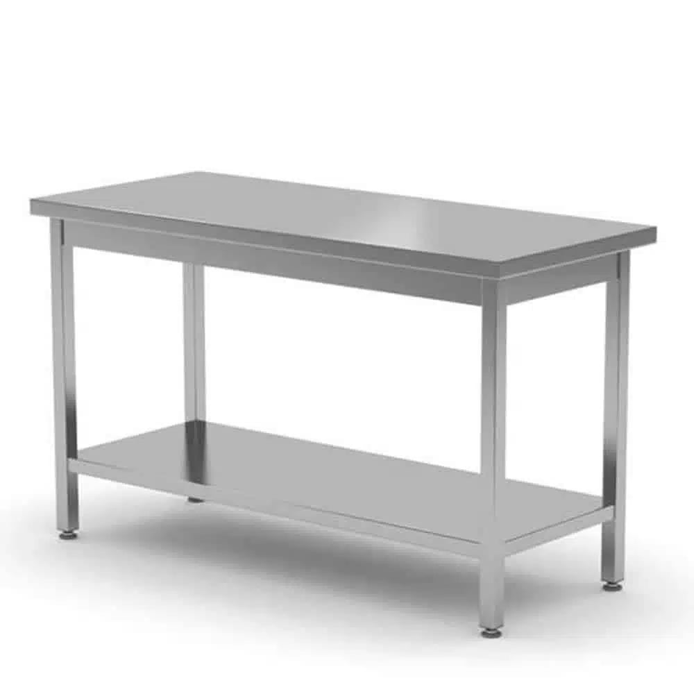 Central arbejdsbord, heavy duty med hylde, 600 mm dyb, Kitchen Line, 1200x600x(H)850mm